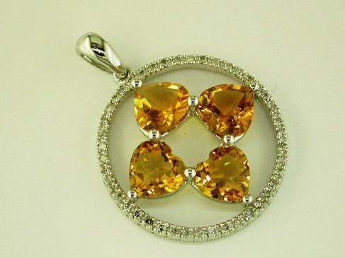CITRINE & DIAMOND PENDANT