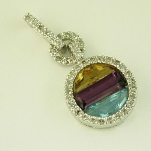 DIAMOND & MULTI COLOR PENDANT