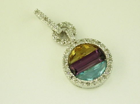 DIAMOND & MULTI COLOR PENDANT