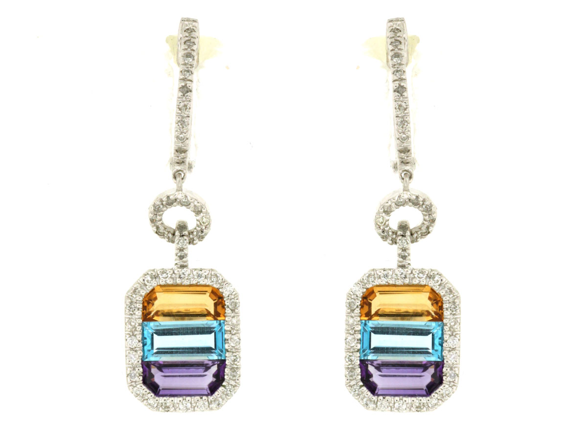 DIAMOND & MULTI COLOR EARRING