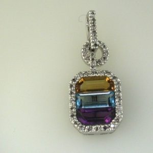 DIAMOND & MULTI COLOR PENDANT