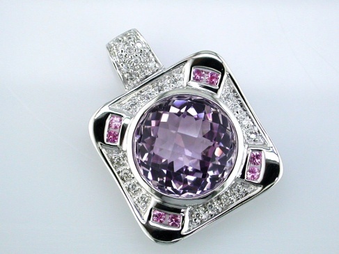 AMETHYST & DIAMOND PENDANT