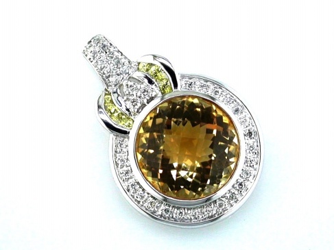 CITRINE & DIAMOND PENDANT