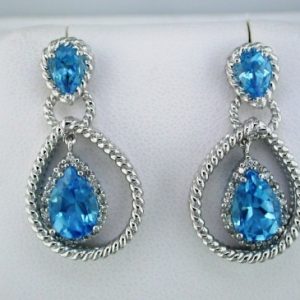 DIAMOND BLUE TOPAZ EARRING