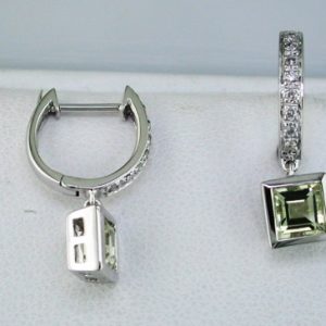 DIAMOND & LEMON QUARTZ EARRING