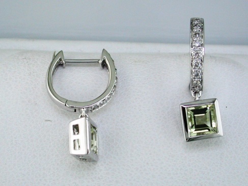 DIAMOND & LEMON QUARTZ EARRING