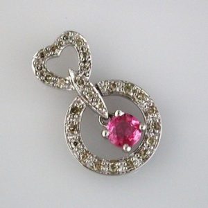 DIAMOND &PINK SAPPHIRE PENDANT
