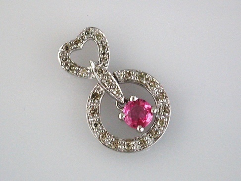 DIAMOND &PINK SAPPHIRE PENDANT