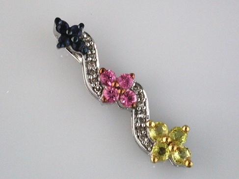 DIAMOND & MULTI COLOR PENDANT