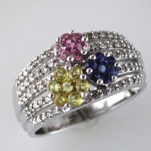 DIAMOND & MULTI COLOR RING