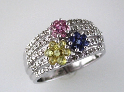 DIAMOND & MULTI COLOR RING