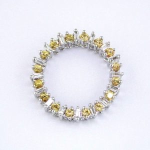YELLOW SP & DIA CIRCLE PENDANT