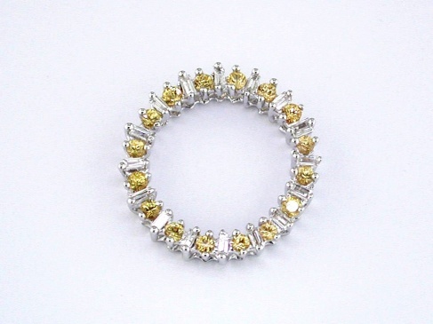 YELLOW SP & DIA CIRCLE PENDANT