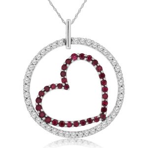 RUBY & DIA HEART PENDANT