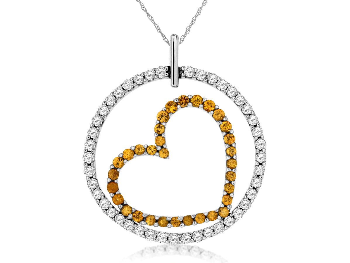 DIA & YELLOW 'SP' HEART PENDAN