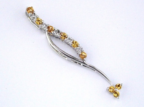 YELLOW SP & DIAMOND PENDANT