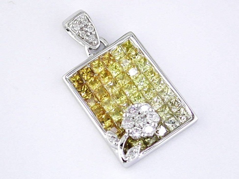 YELLOW SP & DIAMOND PENDANT