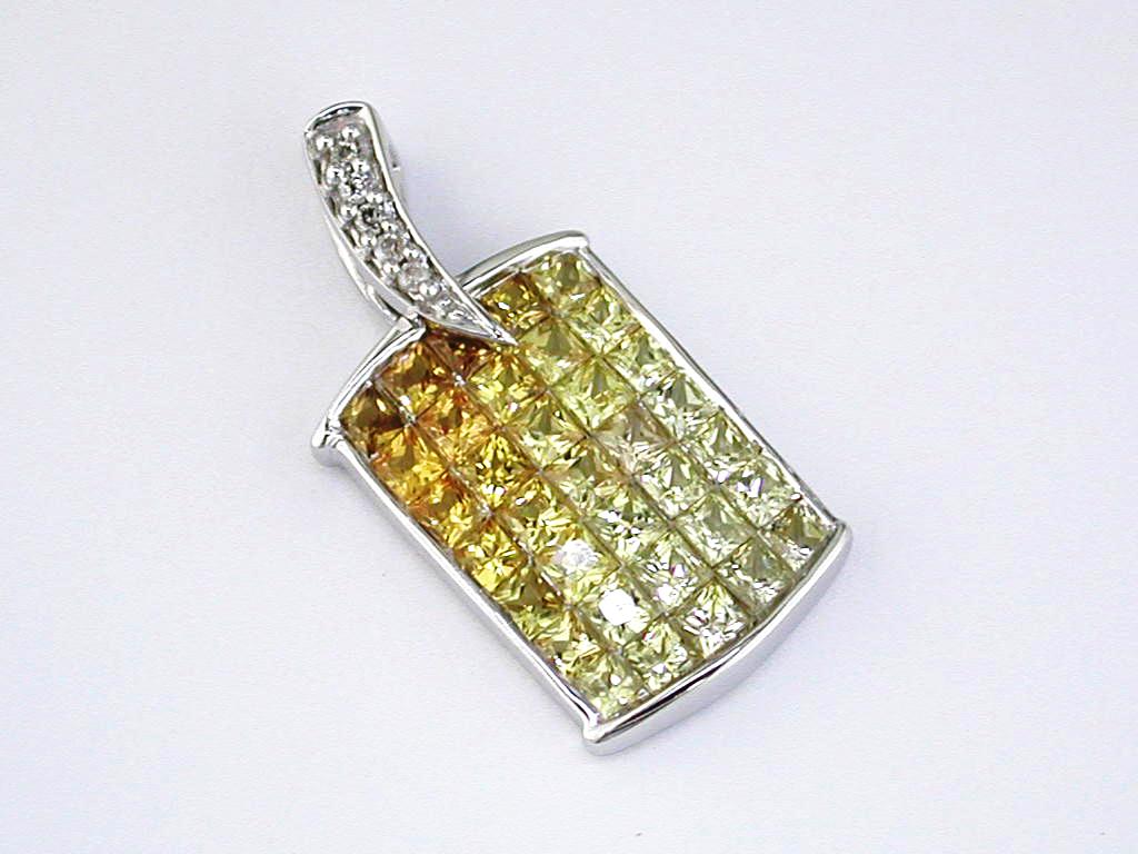YELLOW SP & DIAMOND PENDANT