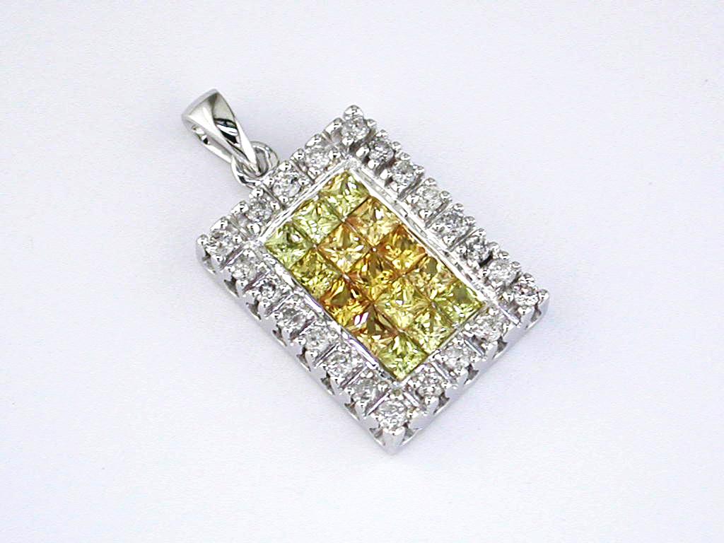 YELLOW SP & DIAMOND PENDANT
