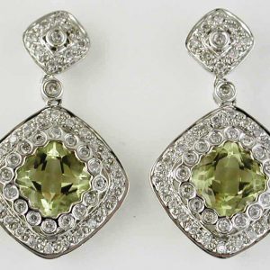 LEMON QUARTZ & DIAMOND EARRING