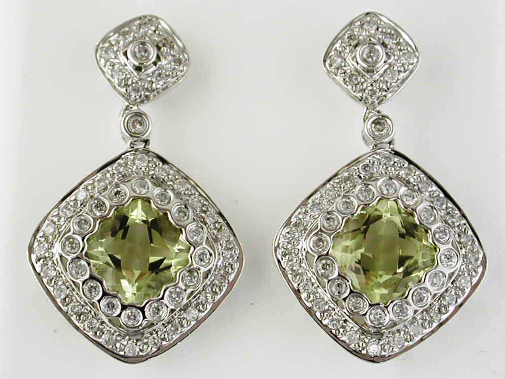 LEMON QUARTZ & DIAMOND EARRING