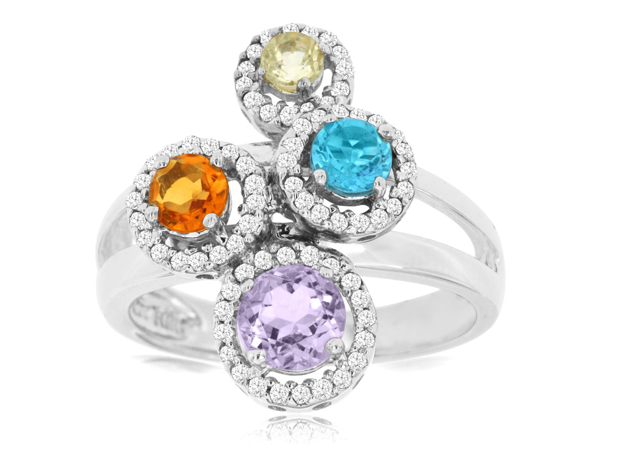 DIAMOND & MULTI COLOR RING