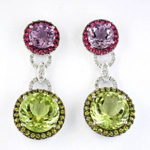 DIAMOND & MULTI COLOR EARRING
