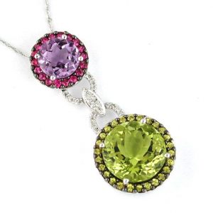 DIAMOND & MULTI COLOR PENDANT