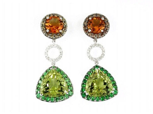 DIAMOND & MULTI COLOR EARRING
