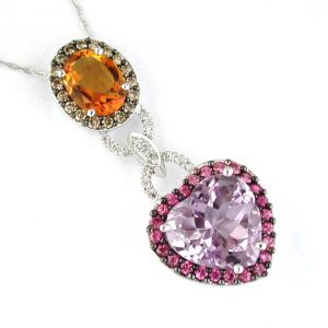 DIAMOND & MULTI COLOR PENDANT