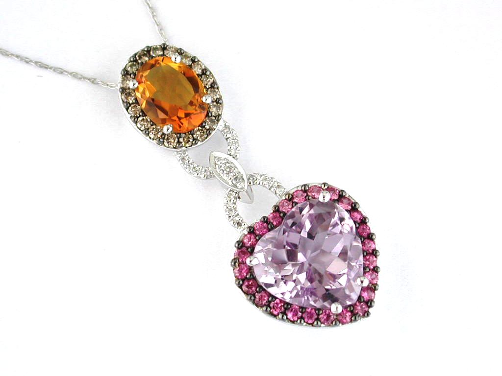 DIAMOND & MULTI COLOR PENDANT