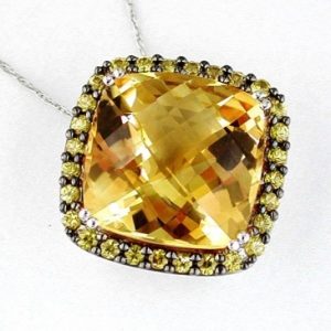 YELLOW ‘SP’ & CITRINE PENDANT