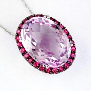 PINK ‘SP’ & AMETHYST PENDANT