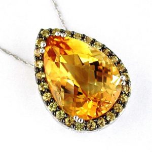 YELLOW ‘SP’ & CITRINE PENDANT