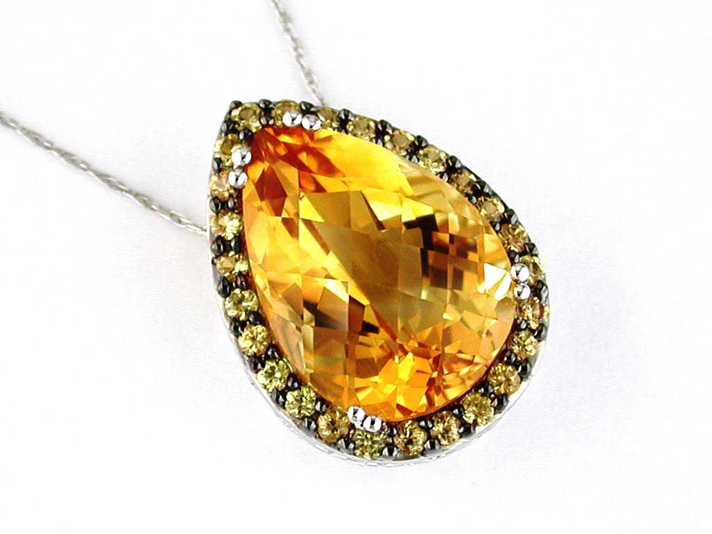 YELLOW 'SP' & CITRINE PENDANT