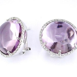 AMETHYST & DIAMOND EARRING