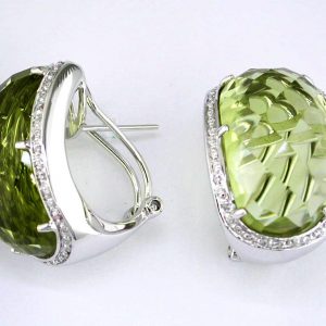 DIAMOND & LEMON QUARTZ EARRING