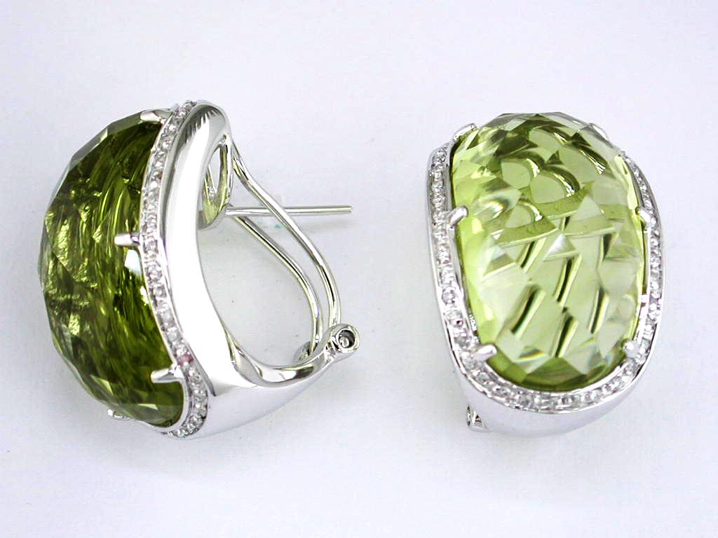 DIAMOND & LEMON QUARTZ EARRING