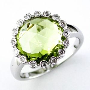 DIAMOND & LEMON QUARTZ RING