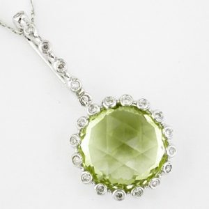 DIAMOND &LEMON QUARTZ PENDANT