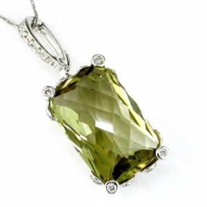 DIAMOND &LEMON QUARTZ PENDANT