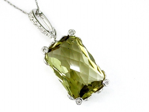 DIAMOND &LEMON QUARTZ PENDANT