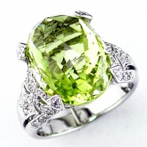 DIAMOND & LEMON QUARTZ RING