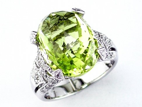 DIAMOND & LEMON QUARTZ RING