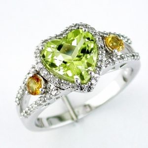 DIAMOND & LEMON QUARTZ RING