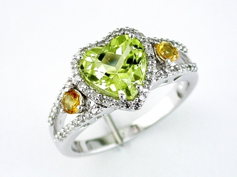 DIAMOND & LEMON QUARTZ RING