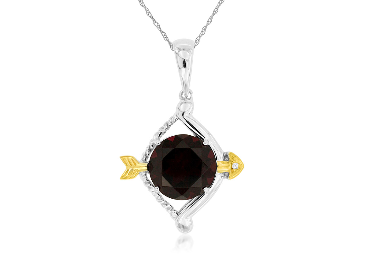 GARNET & DIAMOND PENDANT