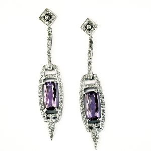 AMETHYST & DIAMOND EARRING