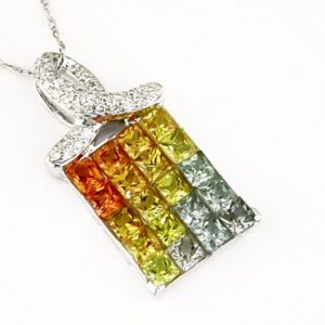 DIA & YELLOW SAPPHIRE PENDANT