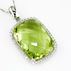 DIAMOND &LEMON QUARTZ PENDANT